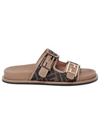 Fendi Feel Fabric Slippers Brown