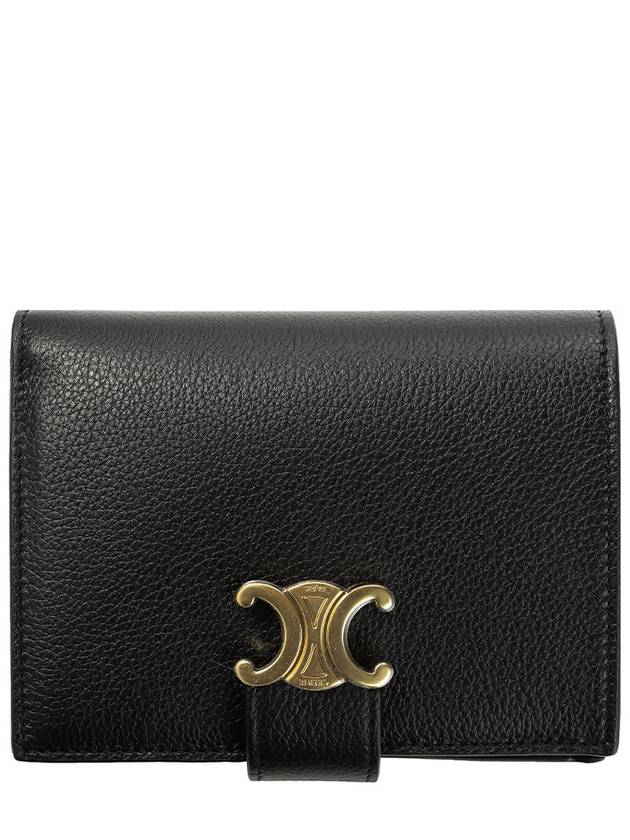 CELINE Victoire Medium Supple Grained Calfskin Half Wallet Black