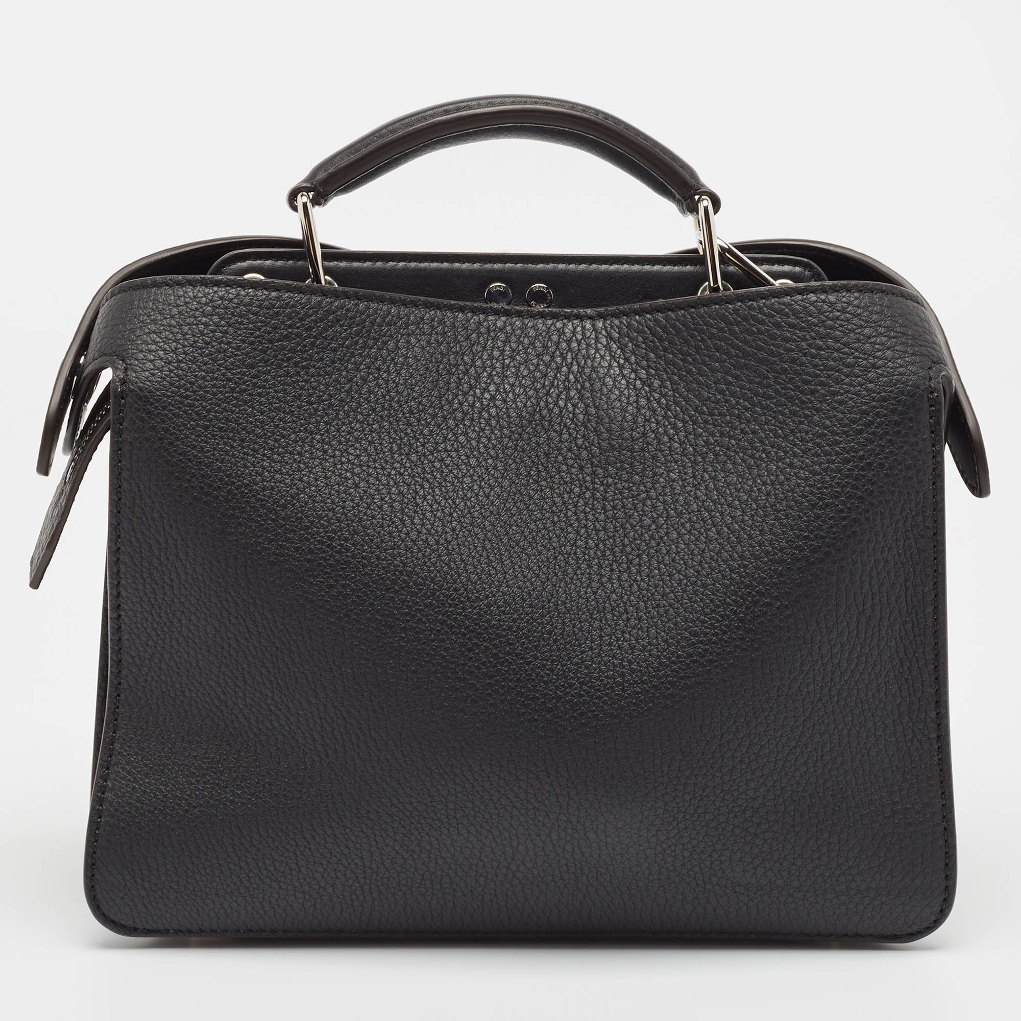 Fendi Black/blue Cloud Graphic Leather Small Peekaboo Iseeu Bag