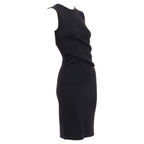 Christian Dior Wool Wrap Ruched Waist Sheath Dress