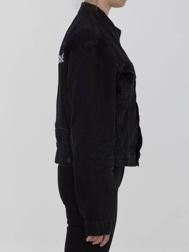 Balenciaga Back Logo Denim Jacket Black