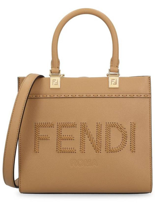 Fendi Logo Sunshine Small Tote Bag Cappuccino