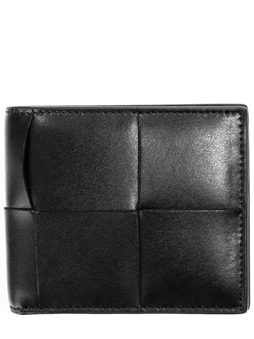 Bottega Veneta Men's Intrecciato Half Wallet Black