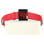 Fendi Fendimania Stainless Steel Quartz Watch in Red Leather