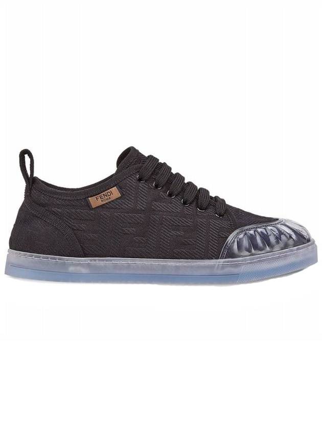Fendi Women's FF Logo Canvas Low Top Sneakers Black