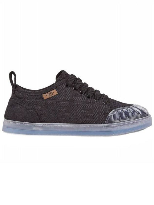 Fendi Women's FF Logo Canvas Low Top Sneakers Black
