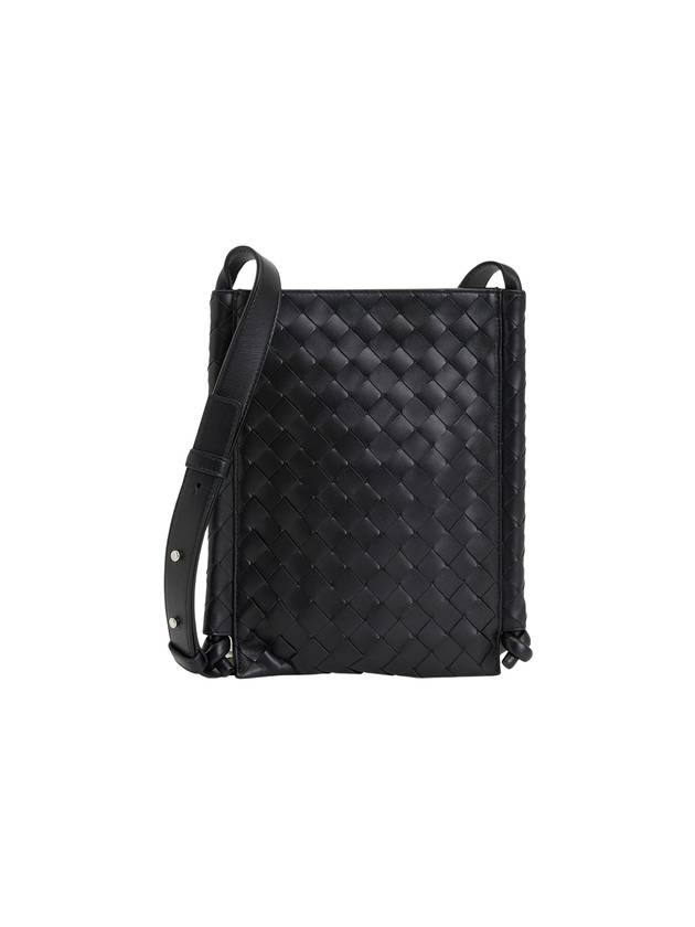 Bottega Veneta Intrecciato Flat Loop Small Cross Bag Black