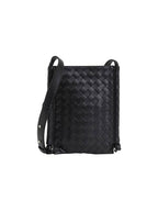 Bottega Veneta Intrecciato Flat Loop Small Cross Bag Black