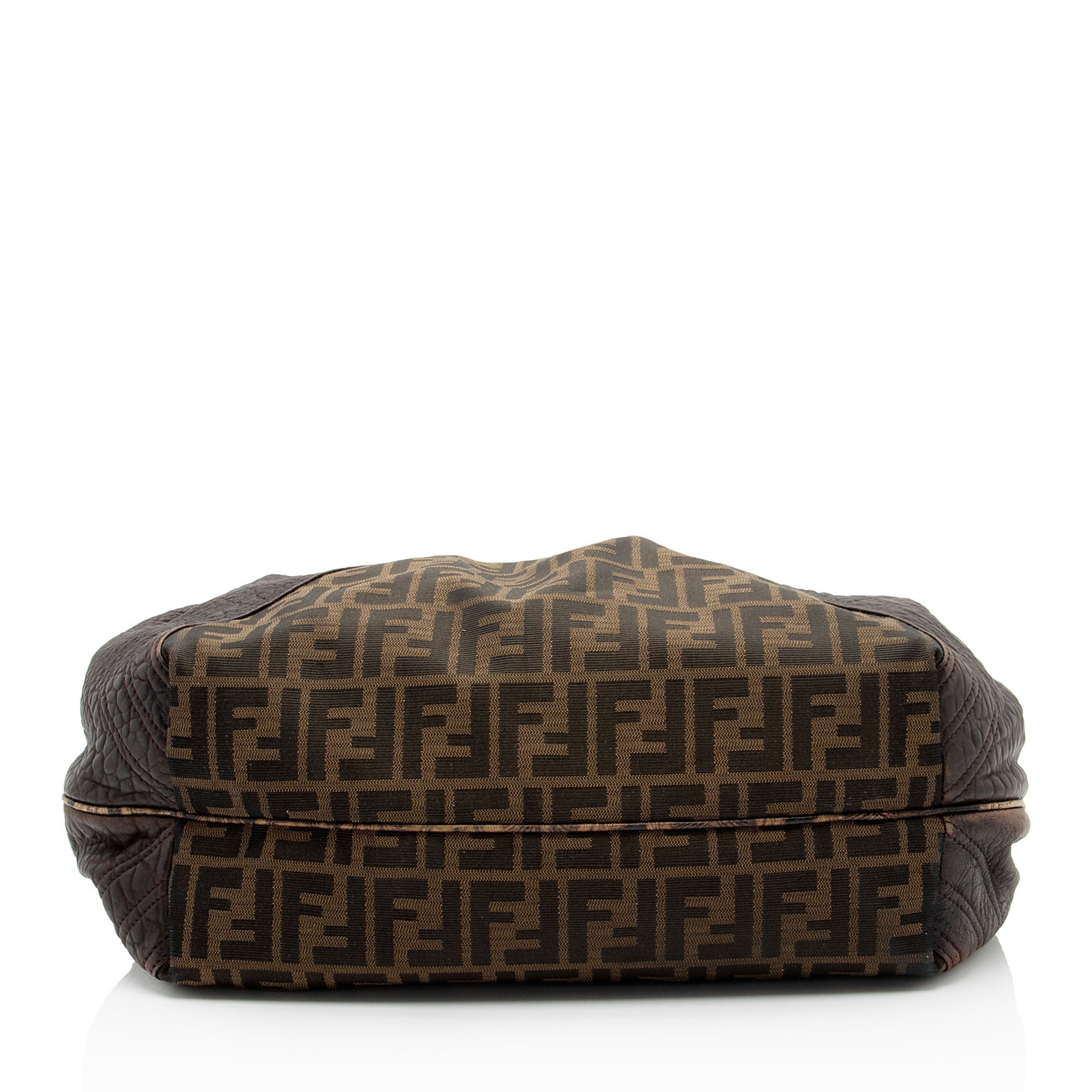 Fendi Zucca Tortuga Leather Spy Satchel