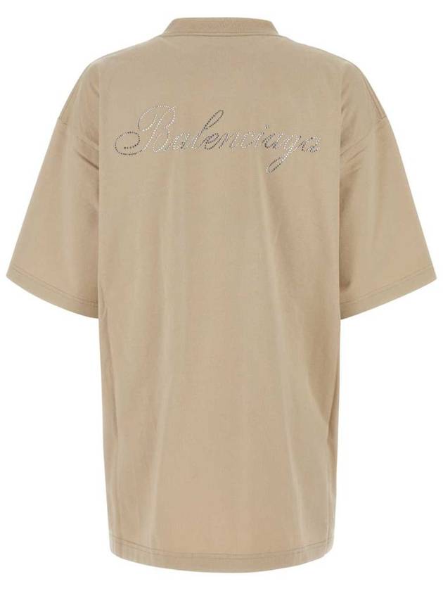 Balenciaga Logo Print Short Sleeve T-Shirt Beige