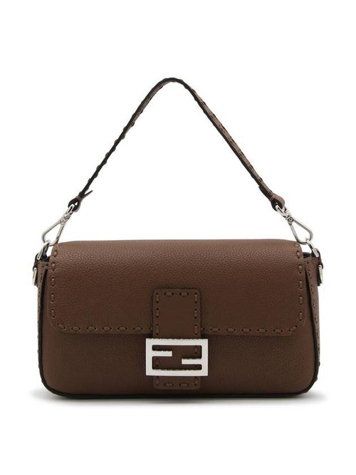 Fendi Baguette Selleria Medium Shoulder Bag Brown