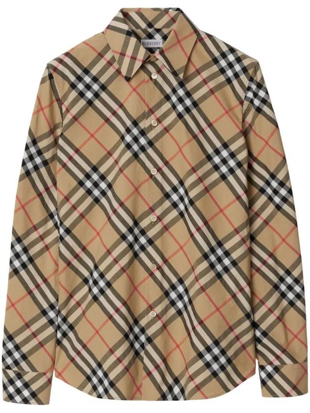 Burberry Check Pattern Shirt Beige