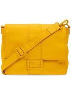 Fendi Baguette Medium Nylon Messenger Bag Yellow