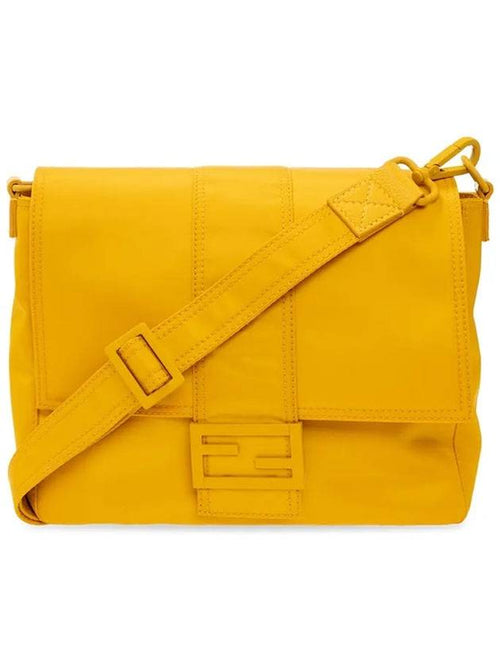 Fendi Baguette Medium Nylon Messenger Bag Yellow