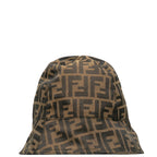 Fendi Zuka Bucket Hat Brown Polyester Nylon Cotton Ladies Fendi