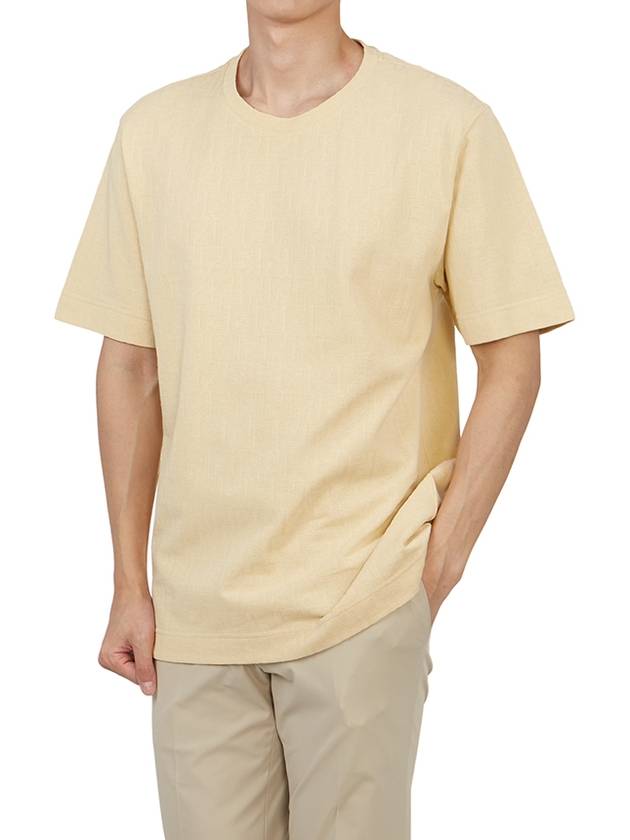 Fendi All-Over Logo Short Sleeve T-Shirt Beige