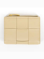 Bottega Veneta Intrecciato Bifold Zipper Half Wallet Porridge
