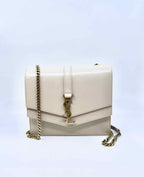 YVES SAINT LAURENT Beige Leather Solid Handbag