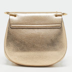 Chloe Gold Leather Medium Drew Shoulder Bag