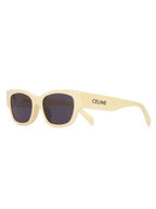 CELINE Eyewear Logo Acetate Sunglasses Yellow
