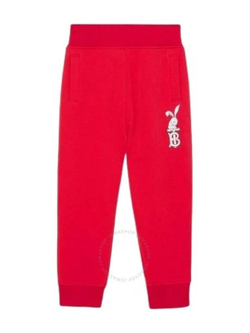 Burberry Burberry Girls Bright Red Jersey Cotton Rabbit Joggers Size 14Y