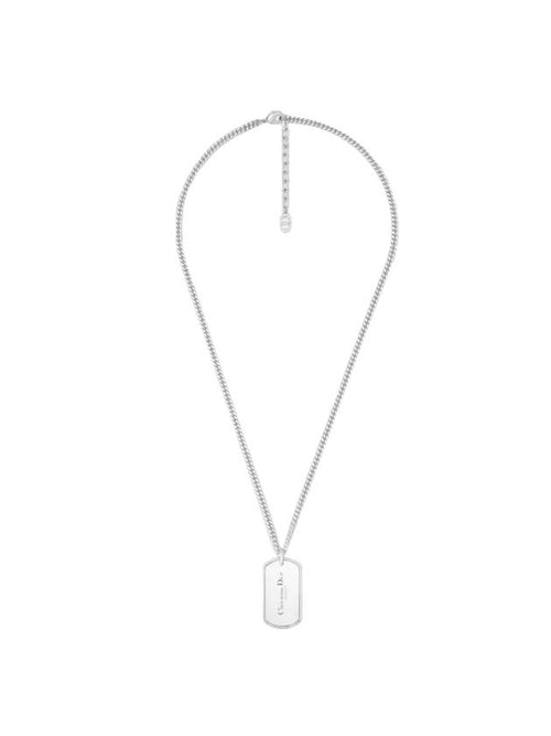 CD Plate Pendant Necklace Silver Dior