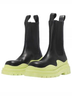 Bottega Veneta Tire Chelsea Boots Black Yellow