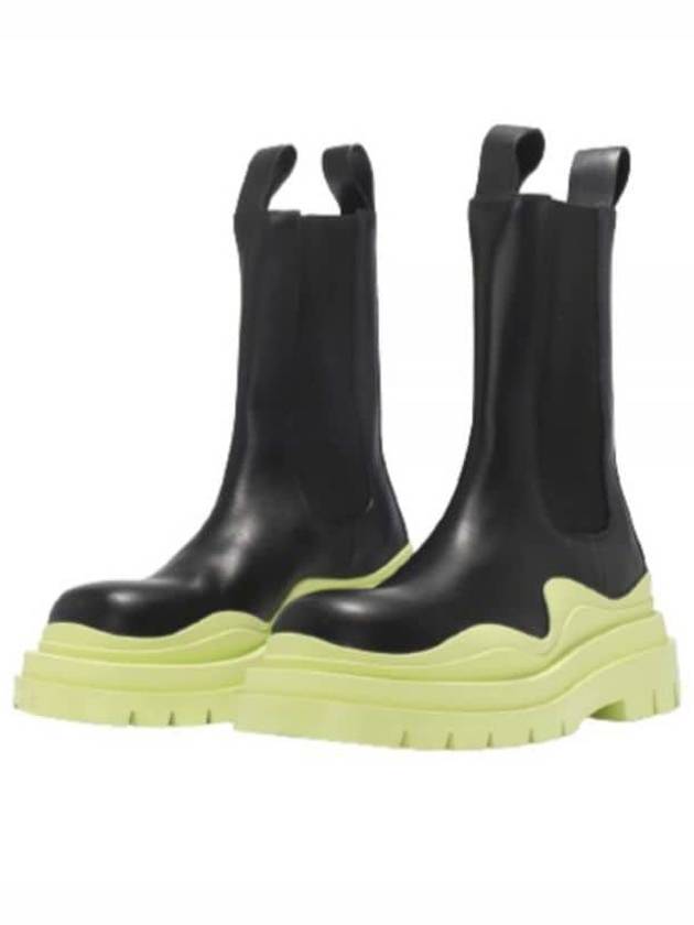 Bottega Veneta Tire Chelsea Boots Black Yellow