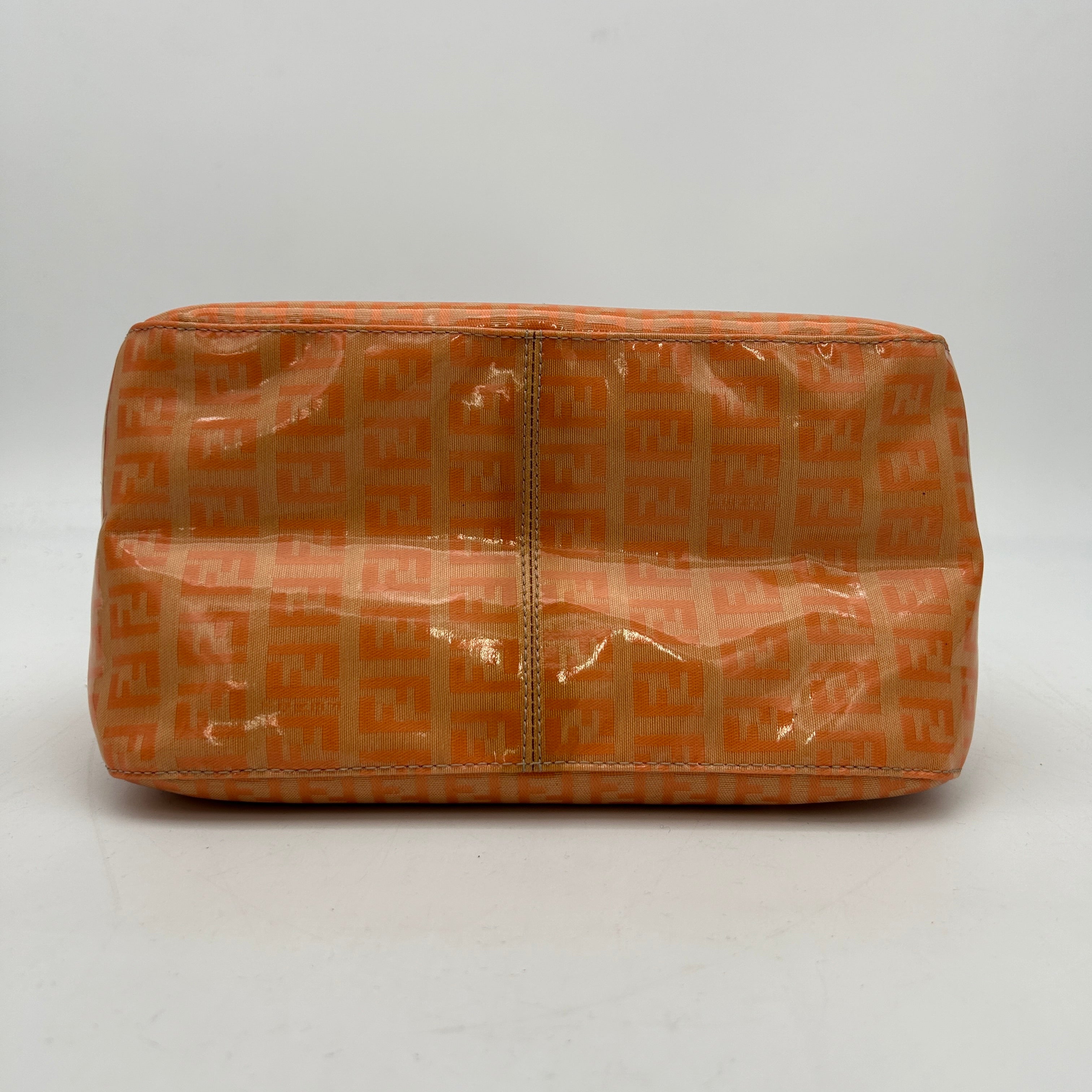 Fendi Zucchino Orange Vinyl Shoulder Bag Medium