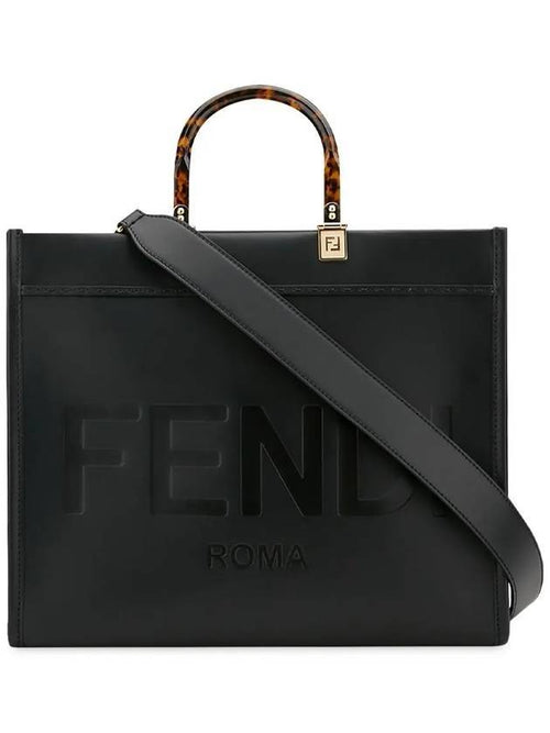 Fendi Sunshine Logo Medium Tote Bag Black