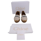 Chloe Woody Espadrilles Flats in Beige Leather