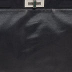 Fendi /dark Leather Large Peekaboo Top Handle Bag