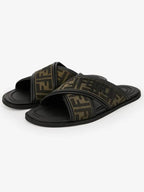Fendi FF Logo Slipper Brown