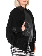 Burberry Burberry Ladies Black Cape Overlay Evening Bomber Jacket, Brand Size 2 (US Size 0)