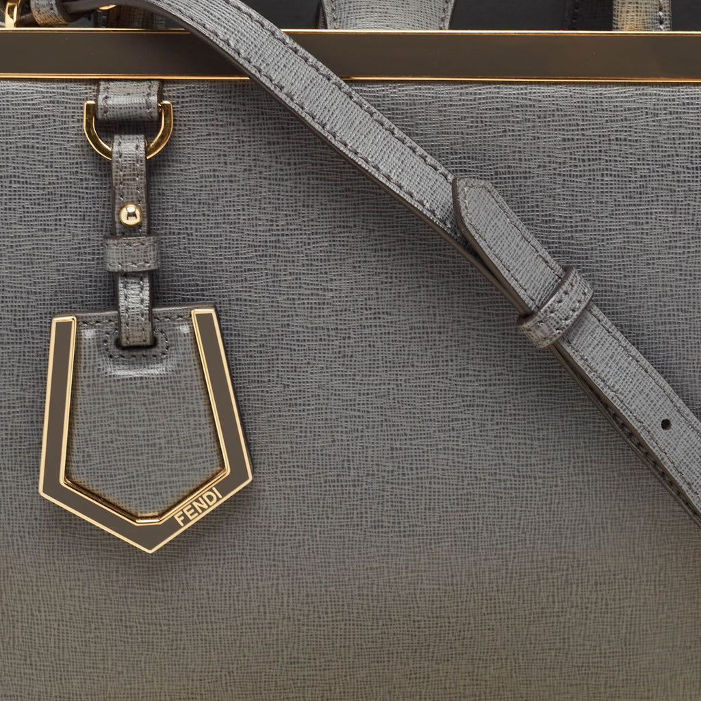 Fendi Grey Leather Mini 2Jours Tote