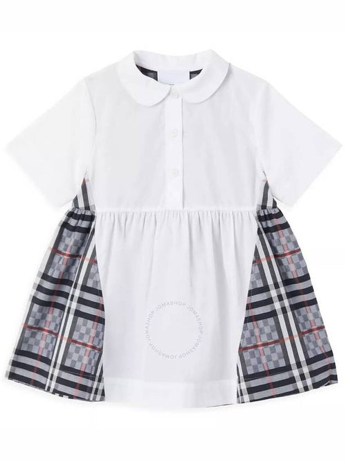 Burberry Burberry Girls Mini Mitsie Check Panel Polo Dress Size 12M