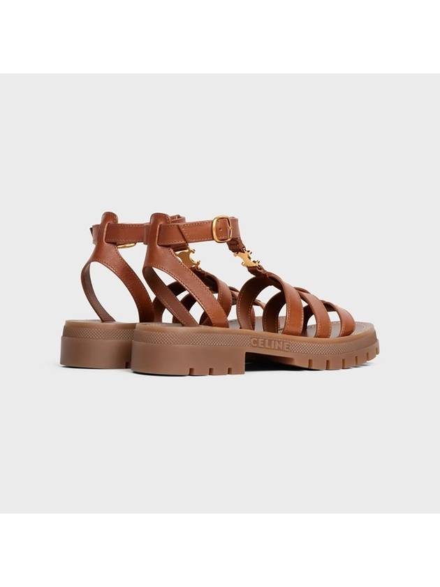 CELINE Clea Triomphe Gladiator Sandals Tan