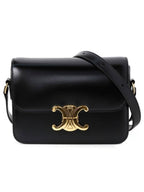 CELINE Teen Triomphe Shiny Calfskin Cross Bag Black