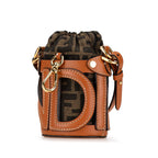Fendi Zucca Nano Step Out Canvas Leather Shoulder Bag