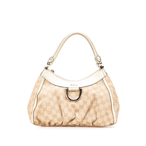 Gucci Abbey GG Canvas Leather Shoulder Bag