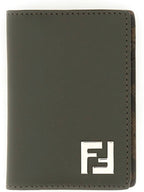Fendi FF Squared Leather Card Holder Green
