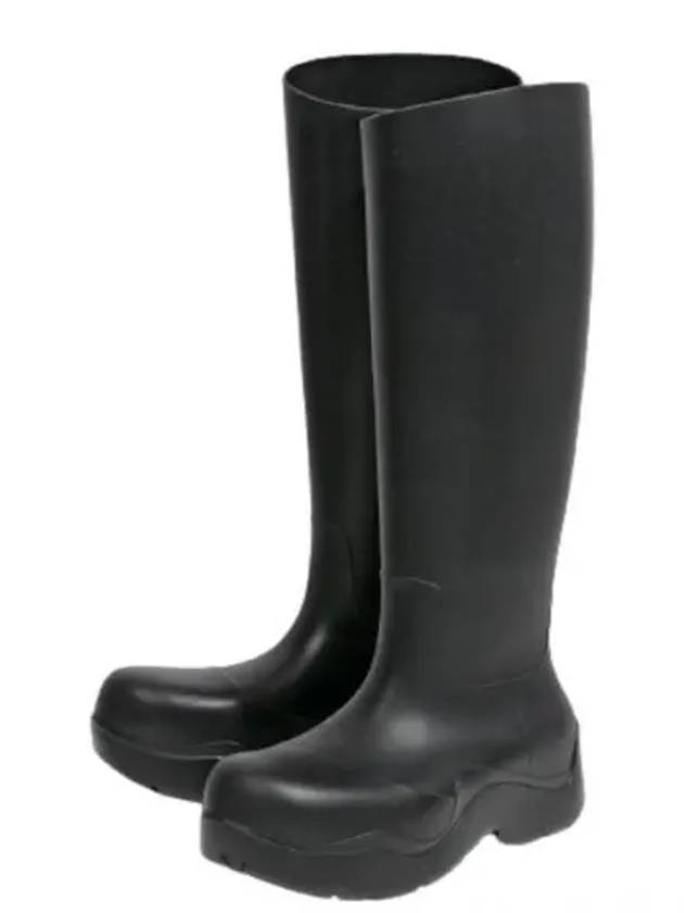 Bottega Veneta Puddle Rubber High Rain Boots Black