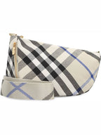 Burberry Shield Check Medium Cross Bag Beige