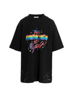 Balenciaga 90/10 Slogans Print Large Fit Short Sleeve T-Shirt Black