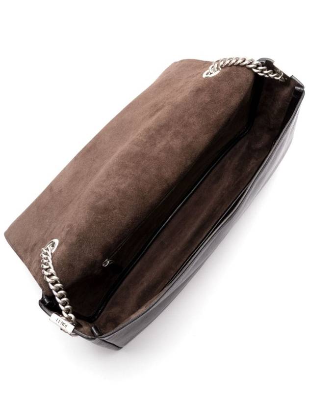 Fendi Baguette Chain Large Shoulder Bag Black