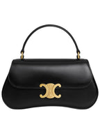 CELINE Teen Lola Triomphe Shiny Calfskin Tote Bag Black