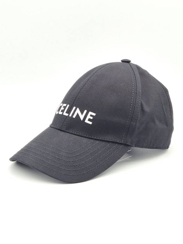 CELINE Embroidered Logo Cotton Ball Cap Black