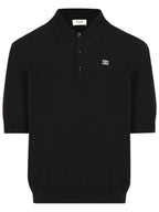 CELINE Triomphe Cotton Polo Shirt Black