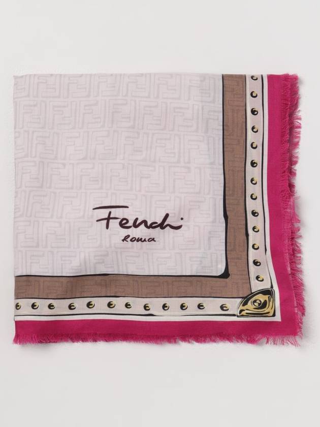 Fendi Wool Silk Shawl Scarf