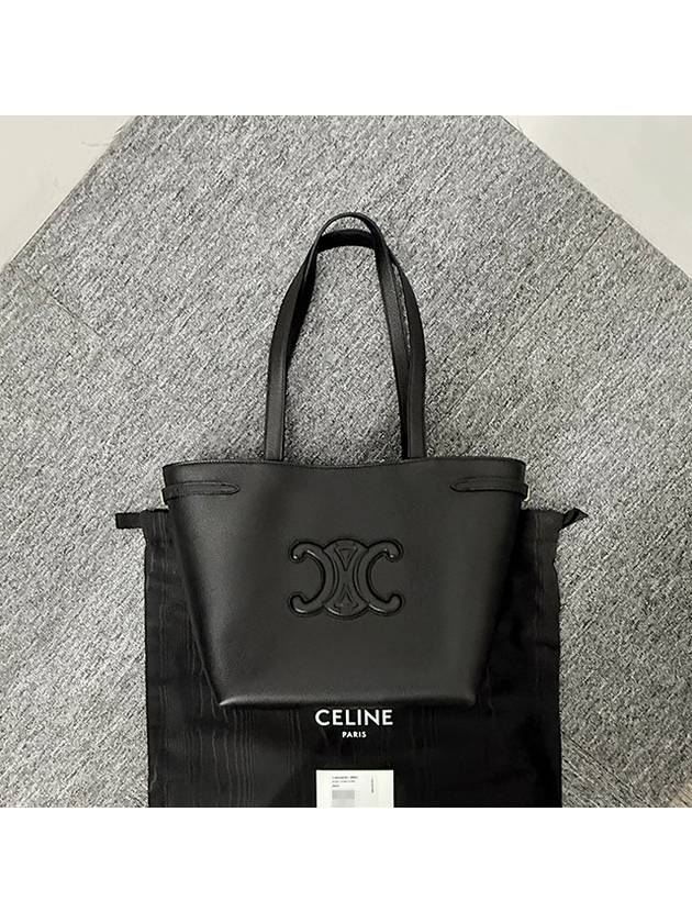 CELINE Cabas Anais Small Grain Calfskin Tote Bag Black